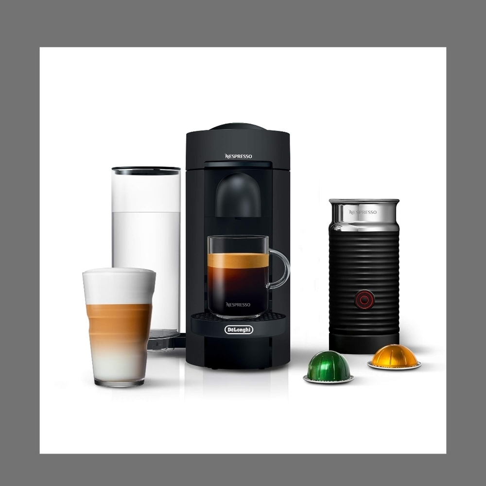 Nespresso Black and Silver Coffee Maker Set